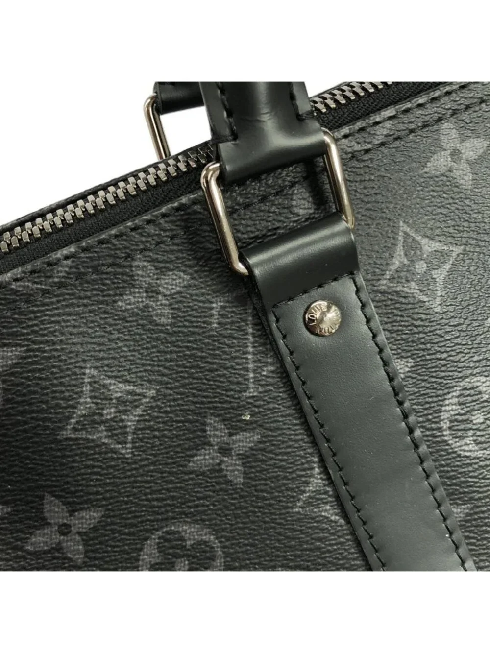 Louis Vuitton Monogram Eclipse Keepall Bandouliere 55 Boston Bag